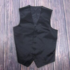 Formal Fashions Vest Mens Small Black Tuxedo Waistcoat Elastic 5-Button Formal